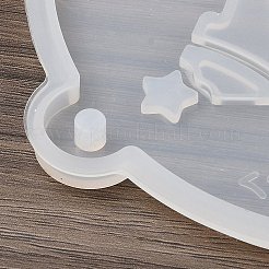 クリスマステーマの DIY シリコンペンダント型  レジン型  ホワイト  食べ物  98x85x6mm  穴：5mm&nbsp;LS-SIMO-G007-01F