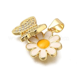 Rack Plating Brass Micro Pave Cubic Zirconia Pendants&nbsp;ZIRC-F142-26G