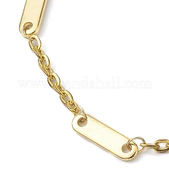 女性用304ステンレススチールオーバルリンクチェーンブレスレット  ゴールドカラー  9-1/8インチ（23.3cm）&nbsp;BJEW-JB10367