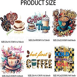 6個 6スタイル プラスチック熱転写フィルム ロゴステッカーセット  DIYTシャツ用  バッグ  帽子  ジャケット  花  192~230x141~230mm  1個/スタイル&nbsp;DIY-WH0230-107