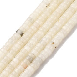 天然な白アフリカオパールビーズ連売り  ディスク  ヒシビーズ  4~5x2~2.5mm  穴：0.7mm  約160個/連  15''（38.1センチメートル）&nbsp;G-L624-I19-2x4mm