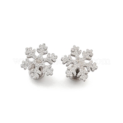 304ステンレススチールスタッドピアス  ステンレス鋼色  スノーフレーク  8x7mm&nbsp;EJEW-H161-01P-E