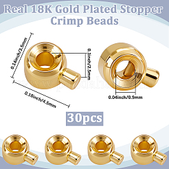 30Pcs Brass Crimp Beads&nbsp;KK-BBC0024-23G