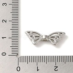 めっき合金ビーズラック  カドミウムフリー＆ニッケルフリー＆鉛フリー  蝶結び  プラチナ  8x22x4mm  穴：1.8mm&nbsp;PALLOY-P304-36P