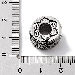 チベット風合金ヨーロピアンビーズ  大穴ビーズ  花を持つ列  アンティークシルバー  16.5x10mm  穴：6mm&nbsp;TIBE-L012-015AS