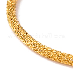 Crystal Rhinestone Ring with Star of David Charm Slider Bracelet with Round Mesh Chain for Women&nbsp;BJEW-C013-09G