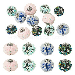 12Pcs 4 Styles Handmade Resin Indonesia Round Beads&nbsp;IPDL-TA0001-06
