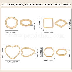 80Pcs 8 Style Brass Linking Rings&nbsp;KK-FH0005-70