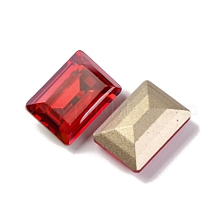 ガラスラインストーンカボション  尖ったバック＆バックメッキ  多面カット  長方形  ライトシャム  14x10x5.5mm&nbsp;RGLA-A026-02D-227SS