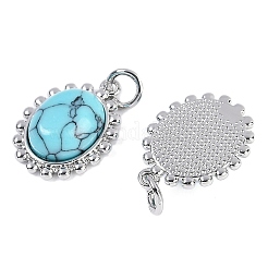 Synthetic Turquoise Oval Pendants&nbsp;KK-U043-46P-B