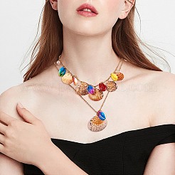 スプレープリントカウリーシェルビーズ  ツートン  穴なし/ドリルなし＆ガラスパールラウンドビーズ  ミックスカラー  シェルビーズ：300g /セット  ガラスパールビーズ：90個/セット&nbsp;DIY-SZ0007-38