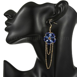 Electroplate Glass Woven Dangle Earrings for Women&nbsp;EJEW-MZ00795-03