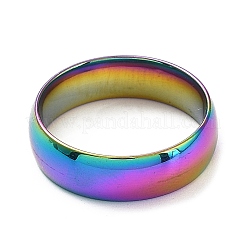 イオンプレーティング（IP）304ステンレススチールフラットプレーンバンドリング  虹色  サイズ11  内径：21mm  6mm&nbsp;STAS-I160-A-21mm-M
