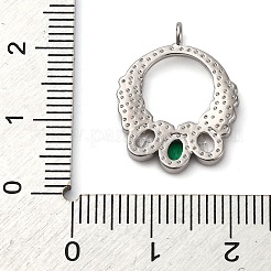 Brass Micro Pave Cubic Zirconia Pendants&nbsp;KK-P308-77P