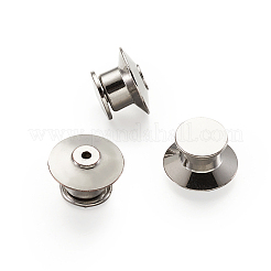 真鍮製ブローチパーツ  ラペルピンバック  タイタックピン  プラチナ  10x6.5mm  穴：1mm&nbsp;KK-TAC0002-04P