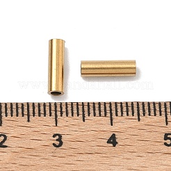 イオンプレーティング（IP）304ステンレス鋼チューブビーズ  ゴールドカラー  10x3mm  穴：2mm&nbsp;STAS-L216-23G-G