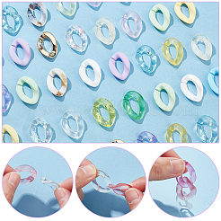 DIYカーブチェーン、イヤリング、ブレスレット、ネックレスの作り方キット  アクリル & ccb プラスチック連結リングを含む  真鍮のピアスフック  ミックスカラー  222個/箱&nbsp;DIY-PH0009-28