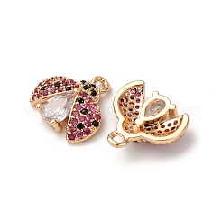 Brass Micro Pave Cubic Zirconia Pendants&nbsp;ZIRC-L105-08G