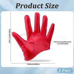 1 Pair PU Leather Half Palm Gloves&nbsp;AJEW-CL0001-40B