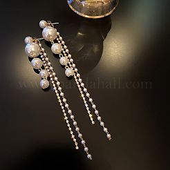 Alloy Rhinestone Round Tassel Stud Earrings&nbsp;FS-WGB449A-01