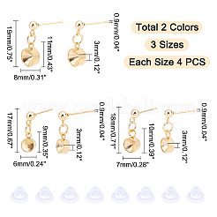 24Pcs 3 Styles 304 Stainless Steel Stud Earring Settings&nbsp;STAS-UN0027-41