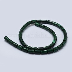 天然石マラカイトビーズ連売り  コラム  10x6mm  穴：0.8mm  約41個/連  15.5インチ（39.5cm）&nbsp;G-F571-23