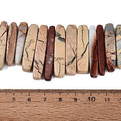 天然寿山石ビーズ連売り  不規則な棒  上部に穴が開けられた  12~49x3~9x4~9mm  穴：0.8~1mm  約55~68個/連  14.76~17.13インチ（37.5~43.5cm）&nbsp;G-Q616-06C