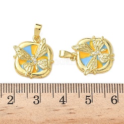 Brass Micro Pave Cubic Zirconia Pendants&nbsp;KK-I371-34G-02