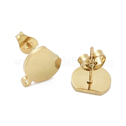 Half Round Ion Plating(IP) 304 Stainless Steel Stud Earring Findings&nbsp;STAS-I206-126G
