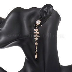 Natural Freshwater Shell Stud Dangle Earrings&nbsp;EJEW-JE07250