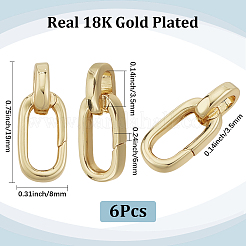 6Pcs Brass Spring Gate Rings&nbsp;KK-SC0007-07
