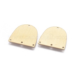 真鍮製シャンデリアコネクターパーツ  半円  生（メッキなし）  20x20x0.5mm  穴：1.2mm&nbsp;KK-F789-17C