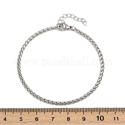 304 Stainless Steel Wheat Chain Bracelets for Unisex&nbsp;BJEW-K282-01B-P
