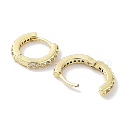 女性用真鍮パヴェキュービックジルコニアフープピアス  18KGP本金メッキ  ミックスカラー  10.5x1.8mm&nbsp;EJEW-L269-122G