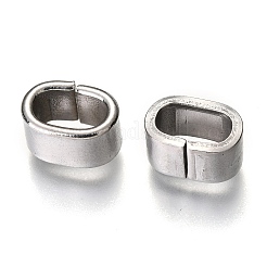 変色しない201ステンレス鋼クイックリンクコネクター  オーバル  ステンレス鋼色  11x7.3x6.2mm  内径：8x4.5mm&nbsp;STAS-C018-19P