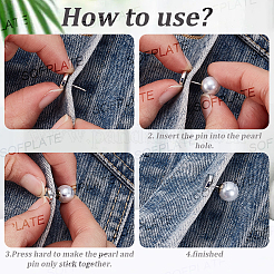 80Pcs Plastic Imitation Pearl Anti-glare Lapel Pins Brooches&nbsp;JEWB-SP0001-12A