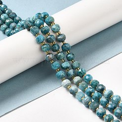天然石アパタイトビーズ連売り  シードビーズで  ファセットロンデル  7~8x5~6mm  穴：1mm  約45~46個/連  14.57''~14.96''（37~38センチメートル）&nbsp;G-P508-A15-01