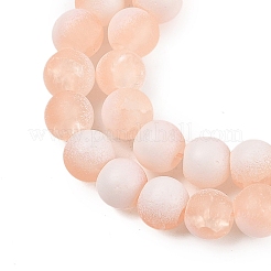 Frosted Crackle Glass Beads Strands&nbsp;GLAA-U001-8mm-M05