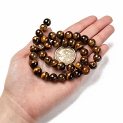 Natural Grade AB Tiger Eye Round Beads Strands&nbsp;X-G-O047-02-10mm