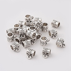 合金チューブベイル  ループベイル  保釈ビーズ  コラム  アンティークシルバー  9.5x7x6.5mm  穴：1.6mm  内径：5mm&nbsp;PALLOY-TAC0009-26AS