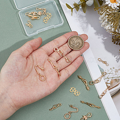 18Pcs 9 Styles Brass Hook and S-Hook Clasps&nbsp;KK-PH0013-63