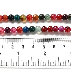 染め加工天然石瑪瑙ビーズ連売り  ラウンド  6mm  穴：1mm  約63個/連  14.9インチ&nbsp;X-G-R262-6mm-1