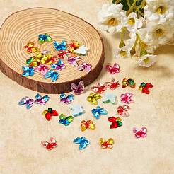 100Pcs 10 Colors Transparent Flat Back Resin Rhinestone Cabochons&nbsp;CRES-SZ0001-04