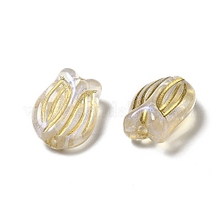 メッキアクリルビーズ  ゴールドライン入り  チューリップ  ゴールド  16x11.5x7mm  穴：2mm&nbsp;MACR-J123-42