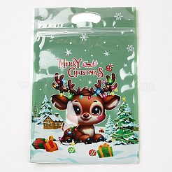 クリスマスをテーマにした再封可能なプラスチック袋  ジップトップバッグ  セルフシールバッグ  トップシール  ミックスカラー  22.6x15.6x0.3cm&nbsp;ABAG-Q053-07B