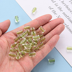 透明なアクリルビーズ  コラム  黄緑  10x7.5mm  穴：1.8mm  約551個/290g&nbsp;LS-TACR-S154-17A-83