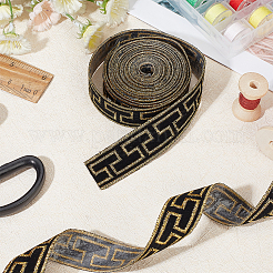 中華風レース刺繍布リボン  メタリック糸リボン  ジャカードリボン  模様  ゴールド  7/8インチ（23mm）  約4.27ヤード（3.9m）/ pc&nbsp;OCOR-WH0067-69B