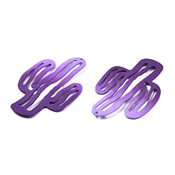 スプレープリントアイアン製ペンダント  サボテン  パープル  49x33x3mm  穴：1.2mm&nbsp;IFIN-N008-024B