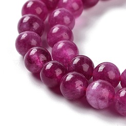 天然の天然翡翠ビーズ連売りを染めた  ラウンド  カメリア  6mm  穴：1mm  約31個/連  7.48インチ（19cm）&nbsp;G-G021-02A-03