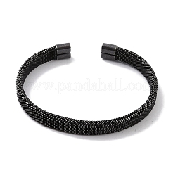 316サージカルステンレススチールフラットオープンカフバングルレディース  アンティークシルバー  内径：2-3/8インチ（6cm）  8mm&nbsp;BJEW-P319-01AS
